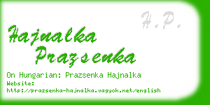 hajnalka prazsenka business card